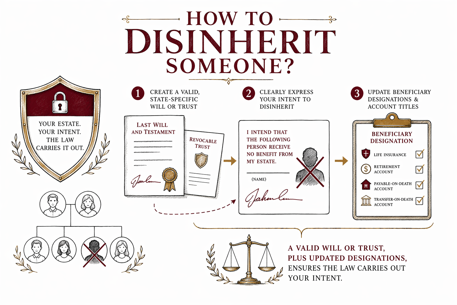 How to disinherit someone?