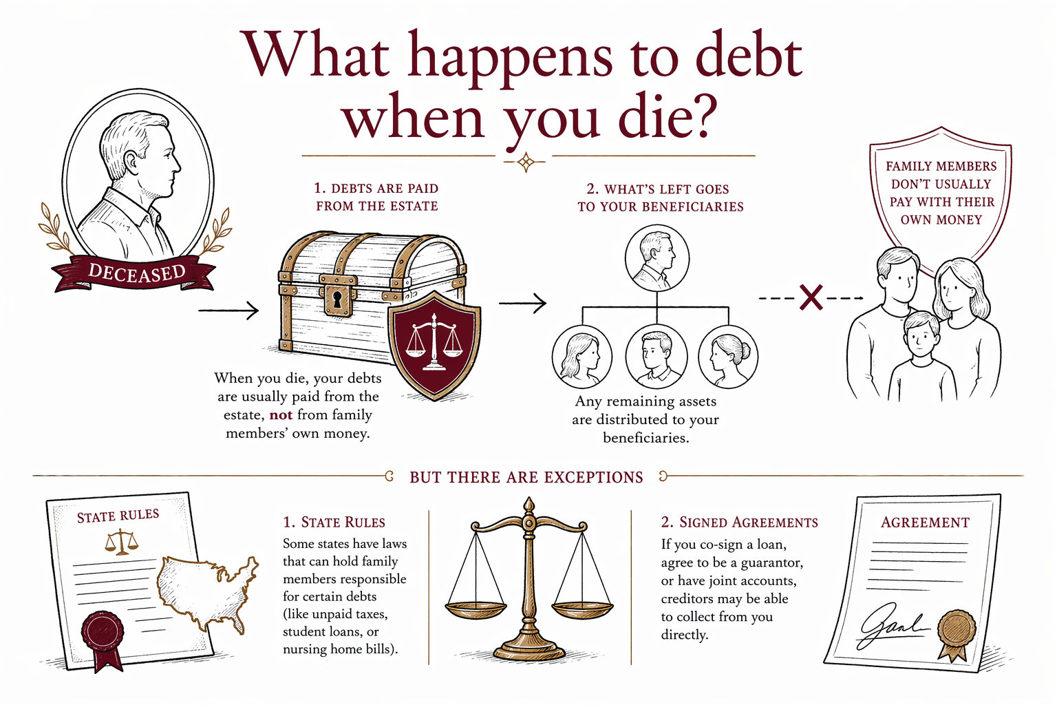 What happens to debt when you die?