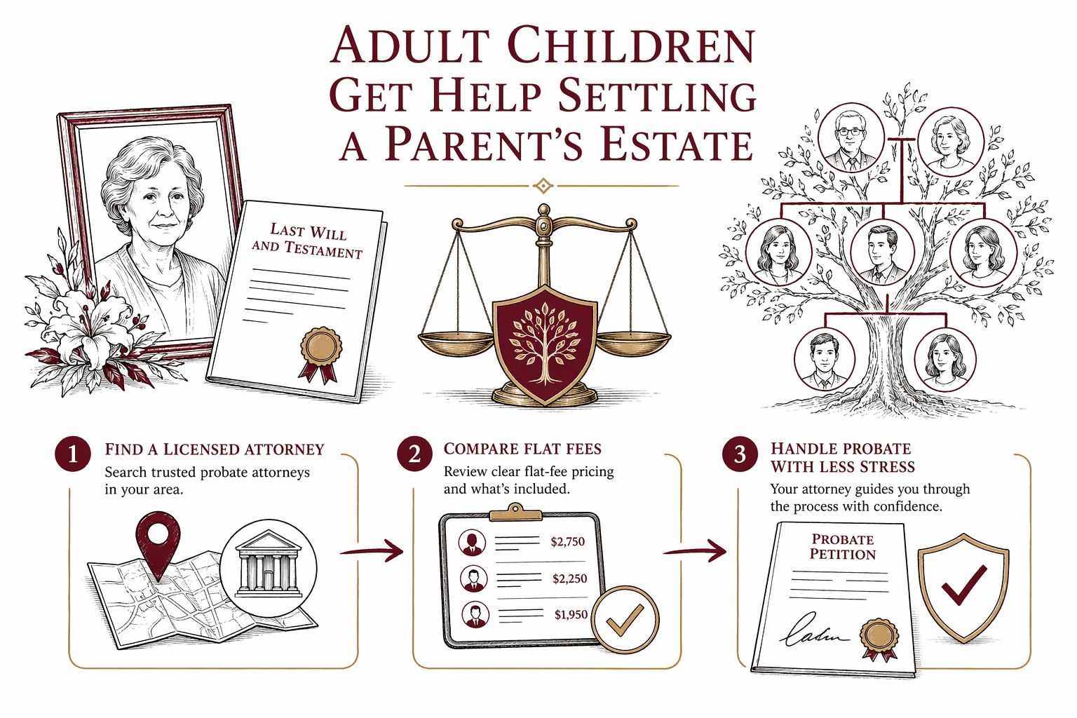 Adult children get help settling a parent's estate