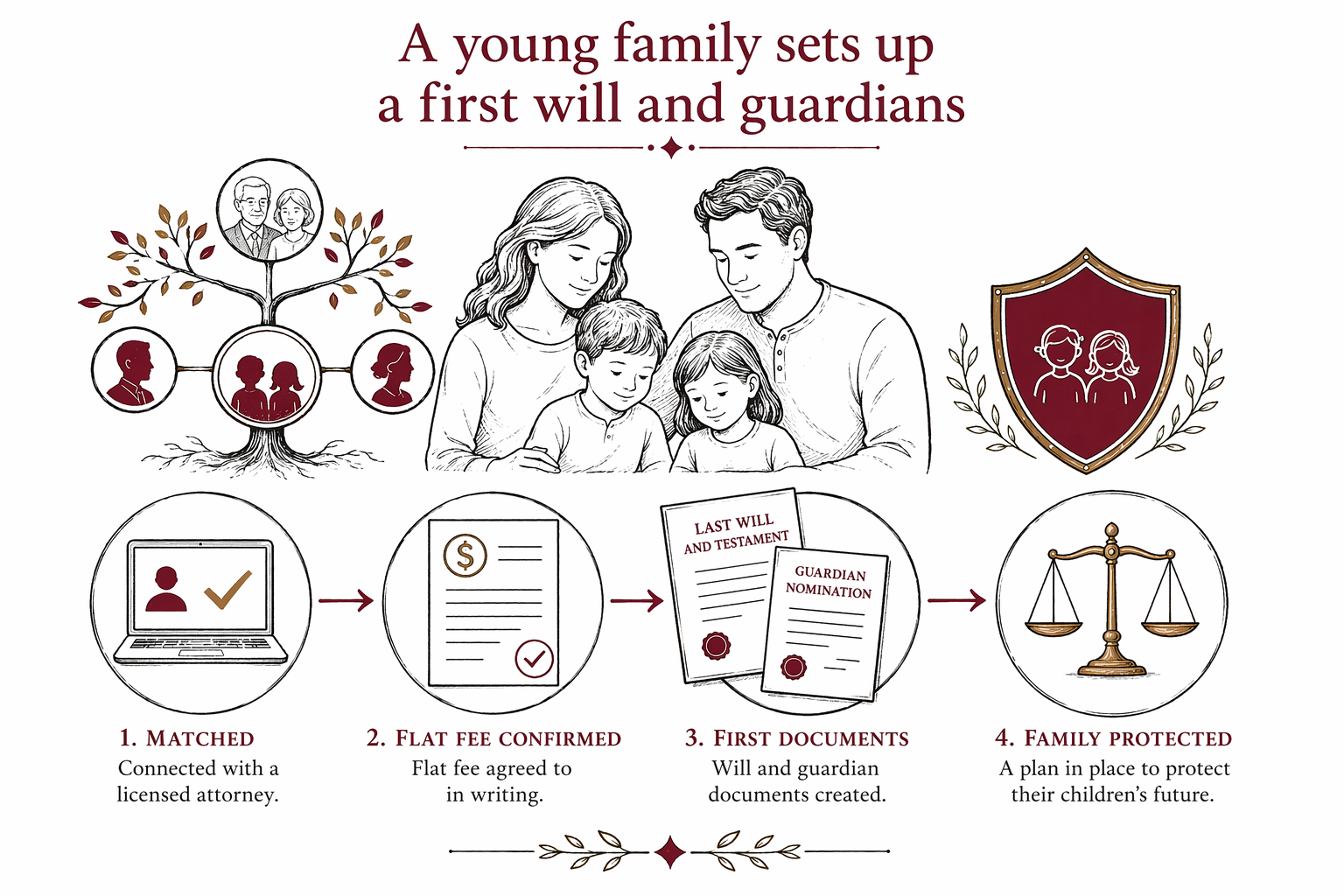 A young family sets up a first will and guardians